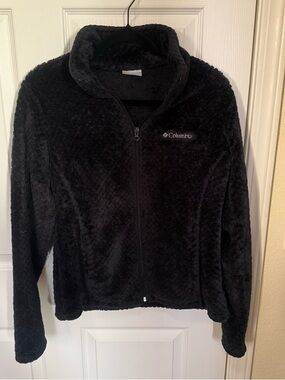 Columbia Women’s Black fuzzy Full-Zip Teddy Jacket